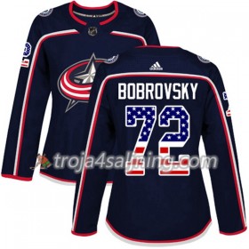 Columbus Blue Jackets tröja Sergei Bobrovsky 72 Adidas 2017-2018 Marinblå USA Flag Fashion Authentic - Dame NHL Tröjor